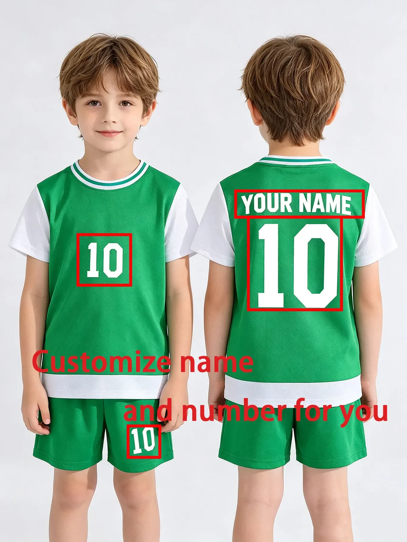 Personalized Name Number Kids  Two‑Piece Football Uniform Personalized Name Number