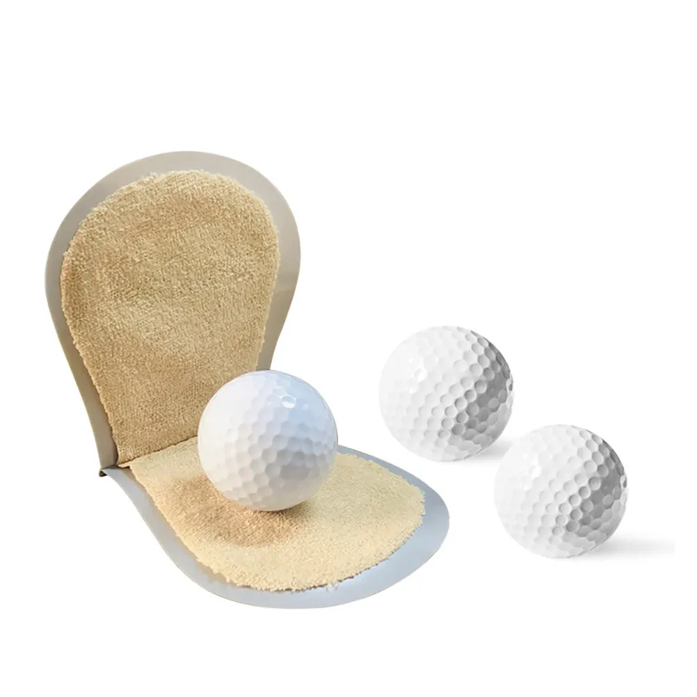 

1pc Golf Ball Cleaner Pocket Towel Flannel Pu Filled Slow Rebound Washable Reusable Creative Shape Gift Golf Supplies