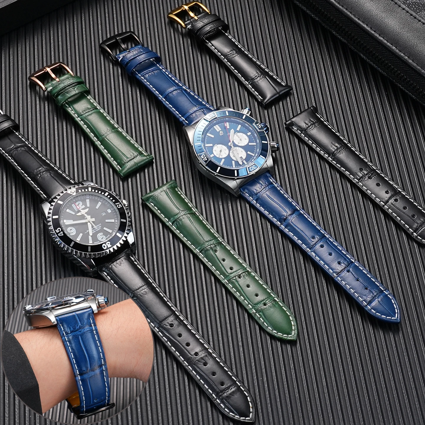 

Для Breitling Aeronautical Timing Superocean A173 ремешок для часов из воловьей кожи Navigator Avenger мужской браслет 22 мм синий ремешок для часов
