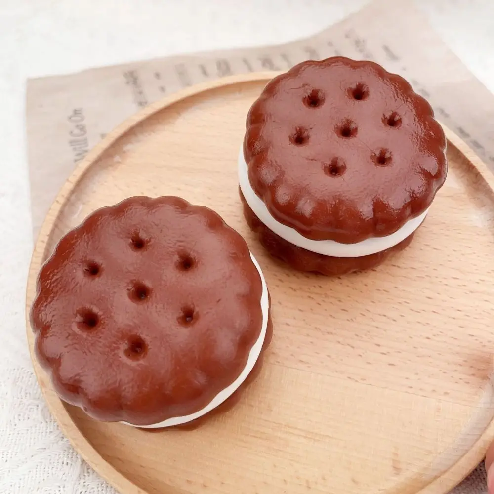 Simulação de comida lenta subindo pão pegajoso macio criativo lento rebote brinquedo ins bonito biscoito de chocolate espremer brinquedo crianças presente