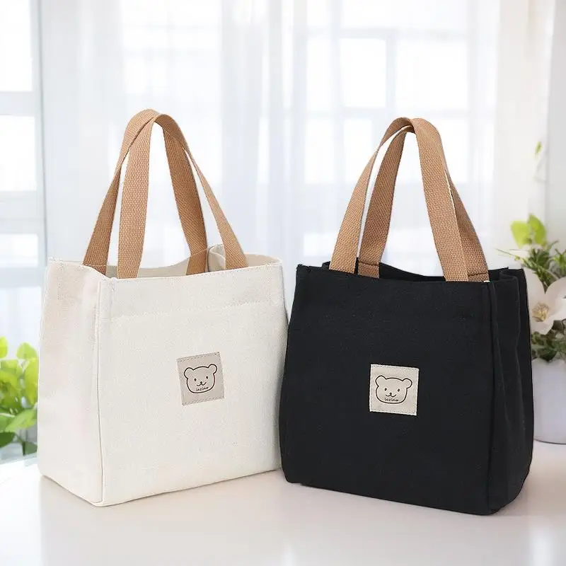 

Large Capacity Canvas Lunch Box Bag Women's Handbag New 2025 Office Bag Portable Storage Bag Family Storage Tools