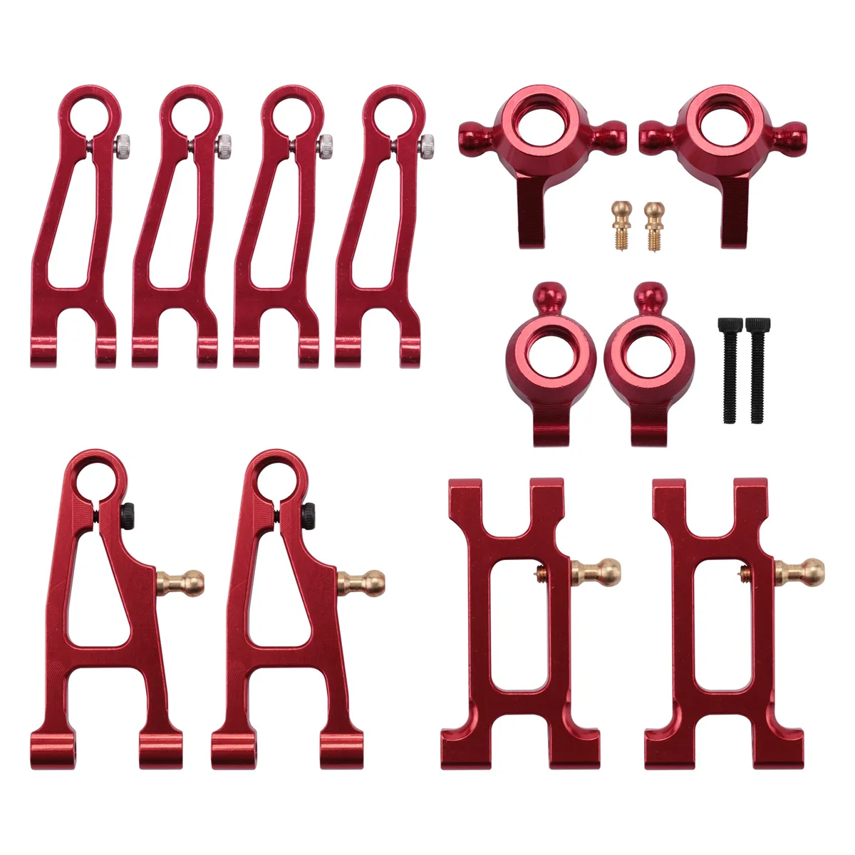 12Pcs Metal Upgrade Parts Kit Hub Carrier Swing Arm for SG 1603 SG 1604 SG1603 SG1604 1601 1602 1/16 RC Car,Red