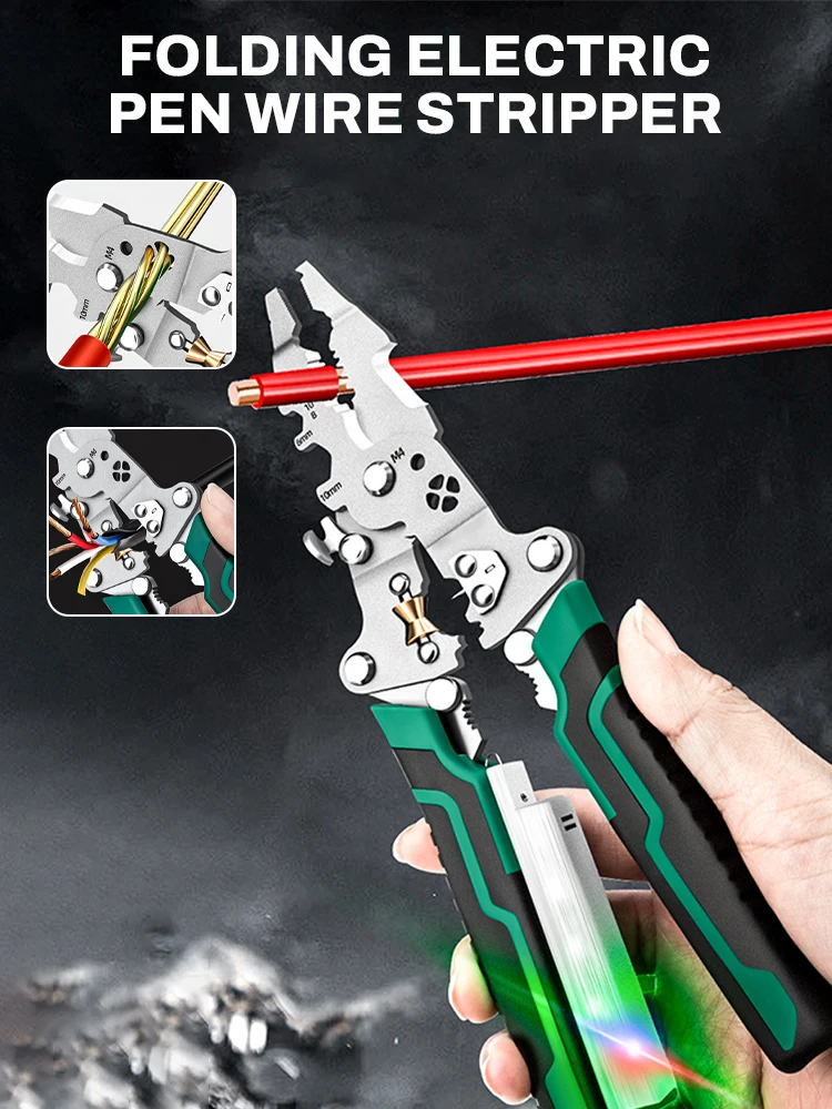 

Многофункциональные плоскогубцы для электрика, ручной инструмент для резки, обжима, инструмент для зачистки проводов, складной резак для кабеля, плоскогубцы для зачистки проводов