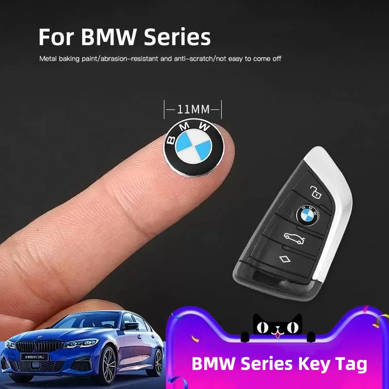 4Pcs 11/14MM Car Key Shell Sticker 3D Aluminum Auto Key Remote Fob Decals For BMW X3 X5 E46 E90 E60 F10 F30 E39 E36 F20 E87 E92