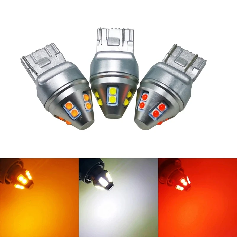 2Pcs T20 Led 7440 7443 Bulb W21W W21/5W WY21W P21W BAU15S P21/5W LED 3030 Chips Auto Reverse Backup Lamp Car Turn Signal Light