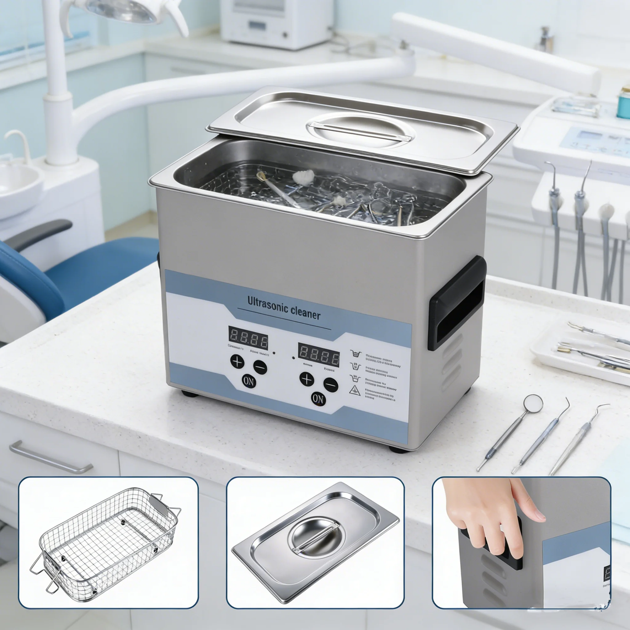 

Ультразвуковая мойка Sandent Professional 3.2L с таймером и подогревом, цифровая звуковая чистящая машина