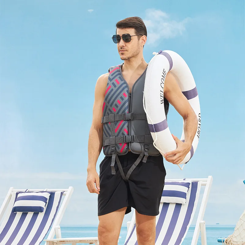 Adults Slim Neoprene Life Jacket Adjustable Buoyancy Vest For Sea Rock Fishing Boating Water Rescue