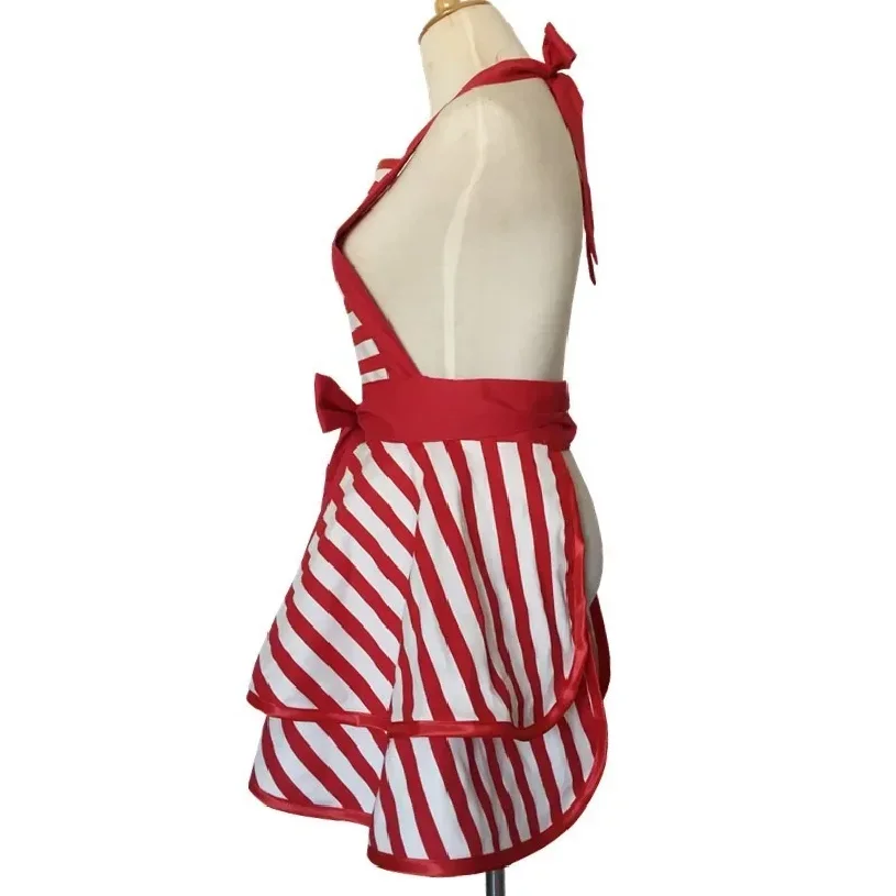 Daily Black White Stripe Mi nimalist Cotton Apron for Kitchen Baking Art Painting Floral Work Smock