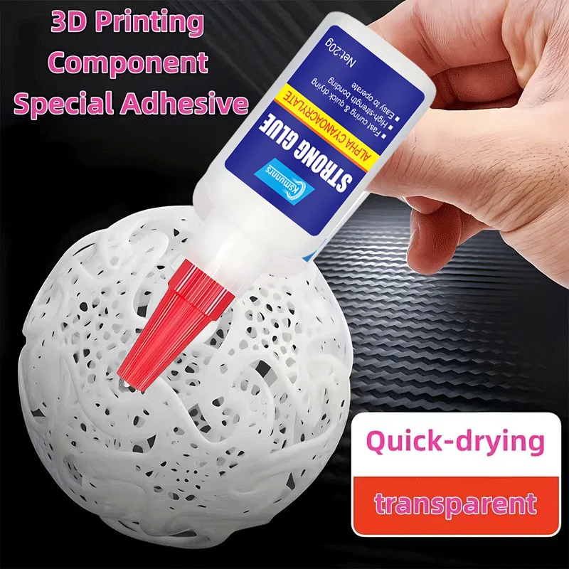 Glue Suitable for PLA/ABS/TPU/PETG Adhesive, Quick-Dry Transparent Bonding Agent with Precision Tip Applic