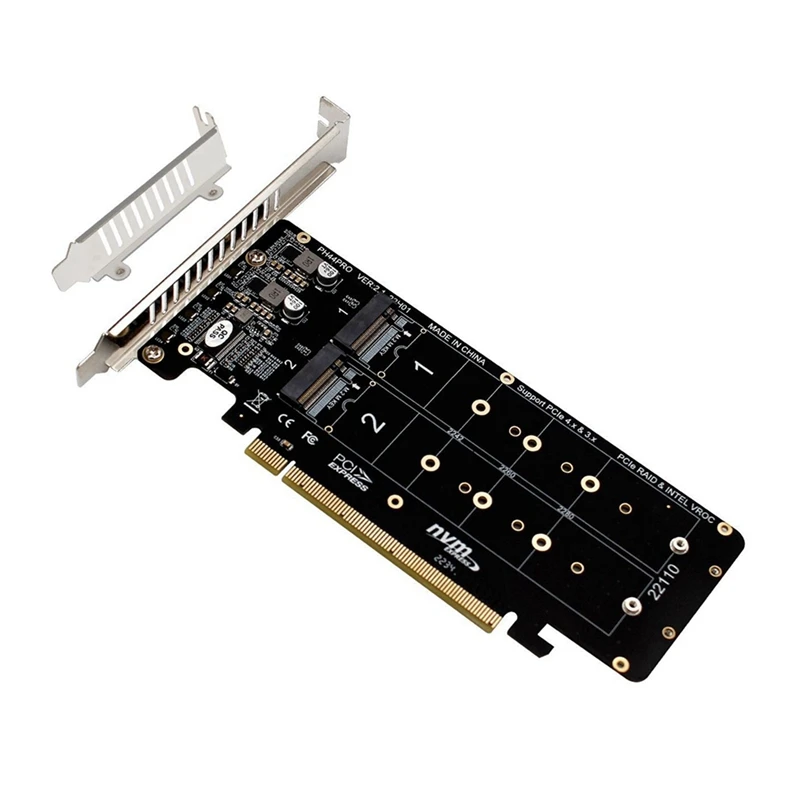 Hot TTKK 4X PCIE 4.0 Dual-Disk Pciex16 To M.2 M-Key NVME SSD Карта расширения, поддержка 4 Nvme M.2 M Key 2280 SSD