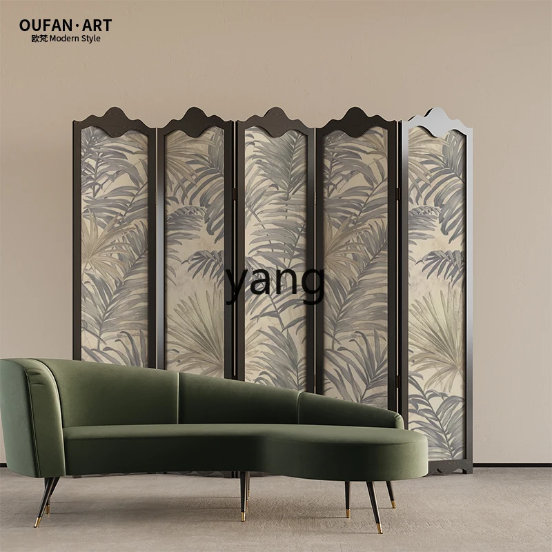 CX Retro Solid Wood Partition Screens Folding Removable Living Room Bedroom Covering Bed