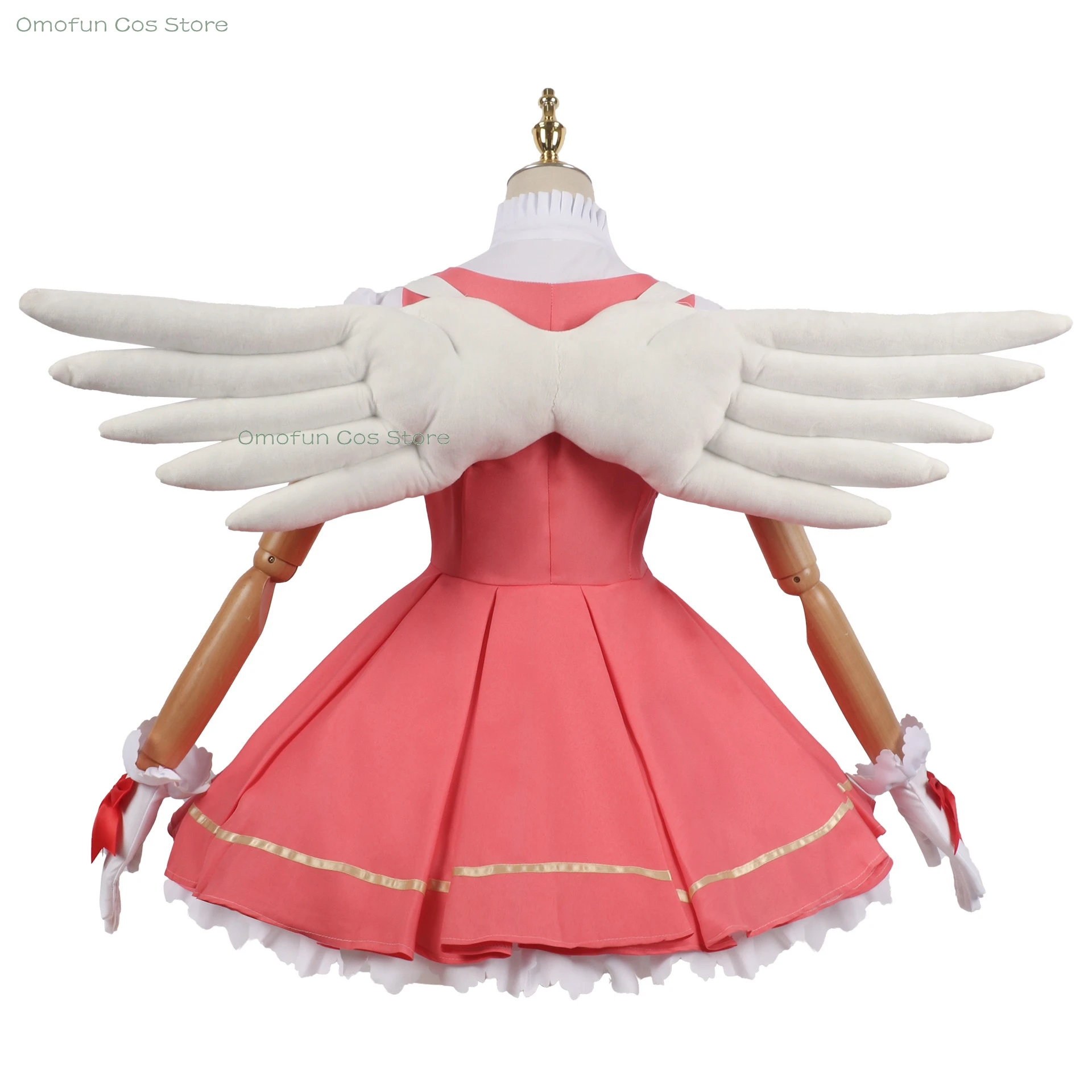 Cardcaptor Sakura Card Captor Cosplay Costume, KinomPain Sakura Cosplay, Perruque, Canne, Rose, Lolita fur s, Halloween Dam Cos Party, Trempé