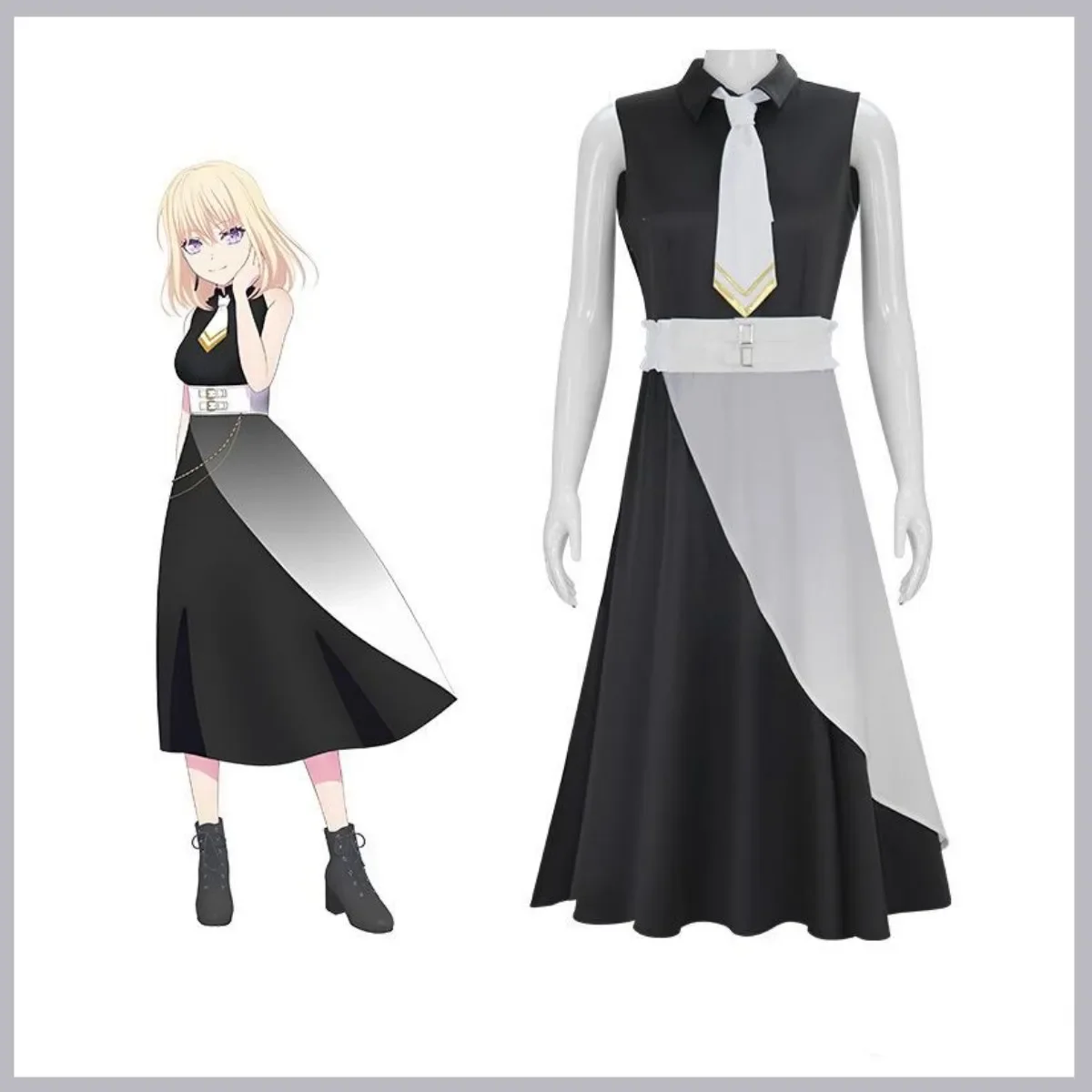 Anime BanG Dream! It's MyGO!!!!! Misumi Uika Cosplay Costume Ave Mujica Black Sleeveless Dress Uniform Wig Woman Sexy Party Suit