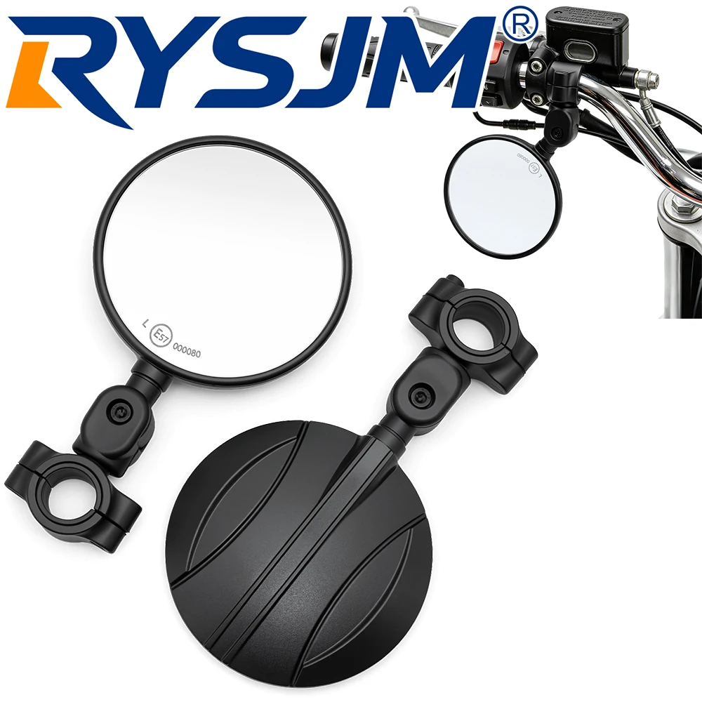 Bicycle Rearview Mirror  E-Bike ATV Dirt Bike Rear View Mirror Motorcycle Mirrors Circular Handle Rearview Mirror For Husavarna