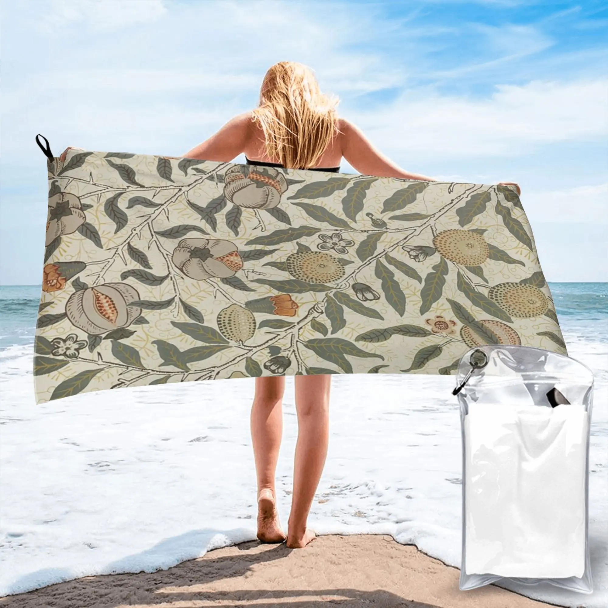 William Morris Bullerswood  Beach Towel Soft Microfiber Quick Dry Absorbent Quick Towels For Swimming