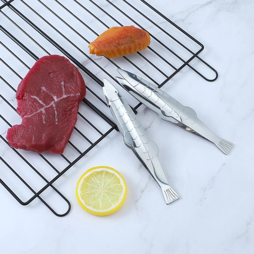 

2Pcs Fish Bone Clip Stainless Steel Kitchen Tweezers Food Grippers Remover seafood tools easy clean dishwasher safe kitchen
