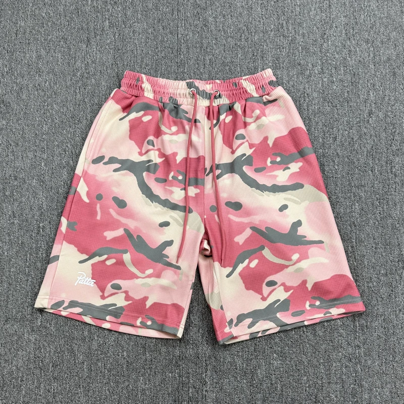 

Red camouflage PATTA Breeches Men Women High Quality Casual Drawstring Shorts