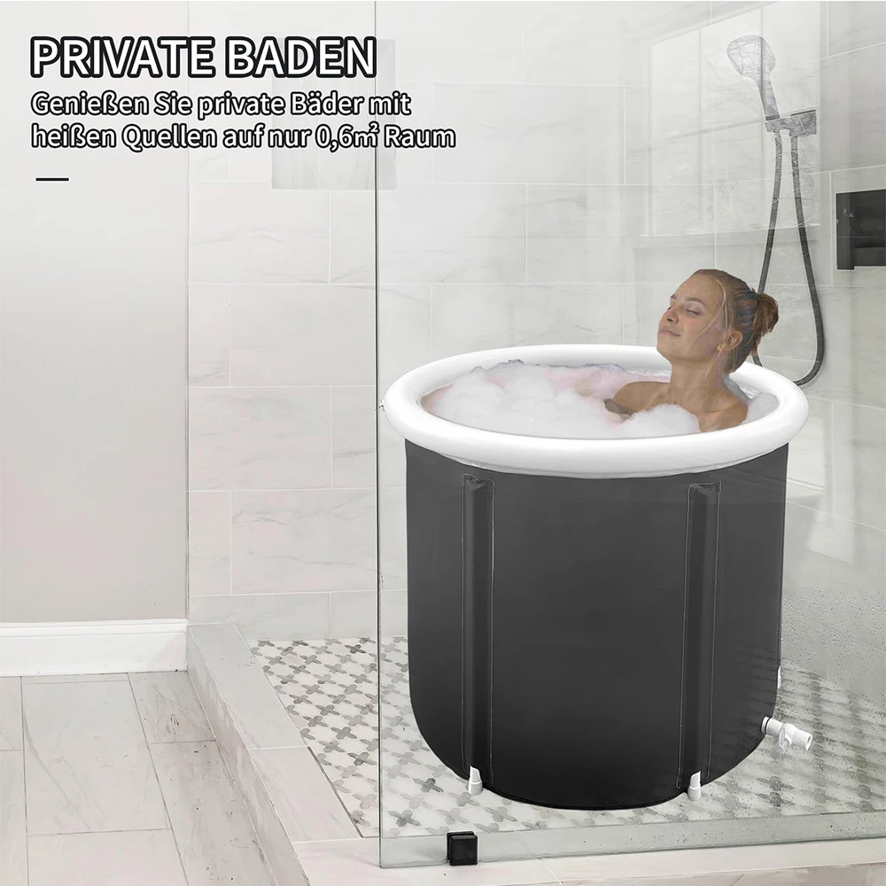 Bubble Bath Bucket fittings Folding Adult Portable Bathtub outdoors PVC Inflatable SPA Ice Bath Challenge Ice Therapy 80 x 75 cm