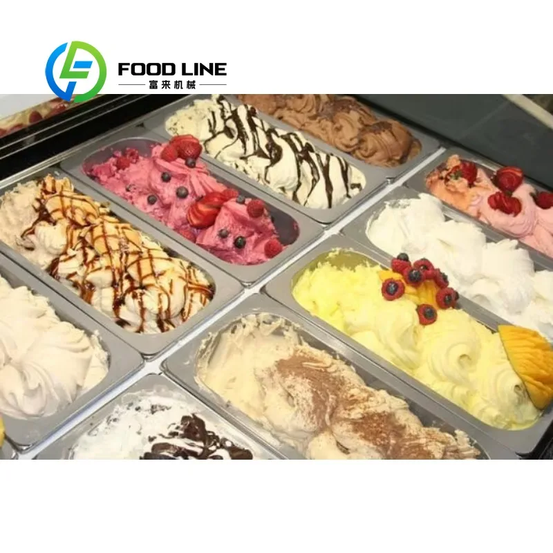Customized Hot Sale Gelato Ice Cream Display Freezer Italian Style Cheap Commercial Ice Cream Cart for Shop Mall Use