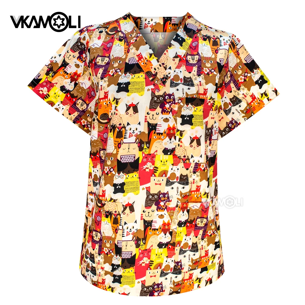 

Clearance sale Cartoon print Women Scrubs tops Nurse uniform