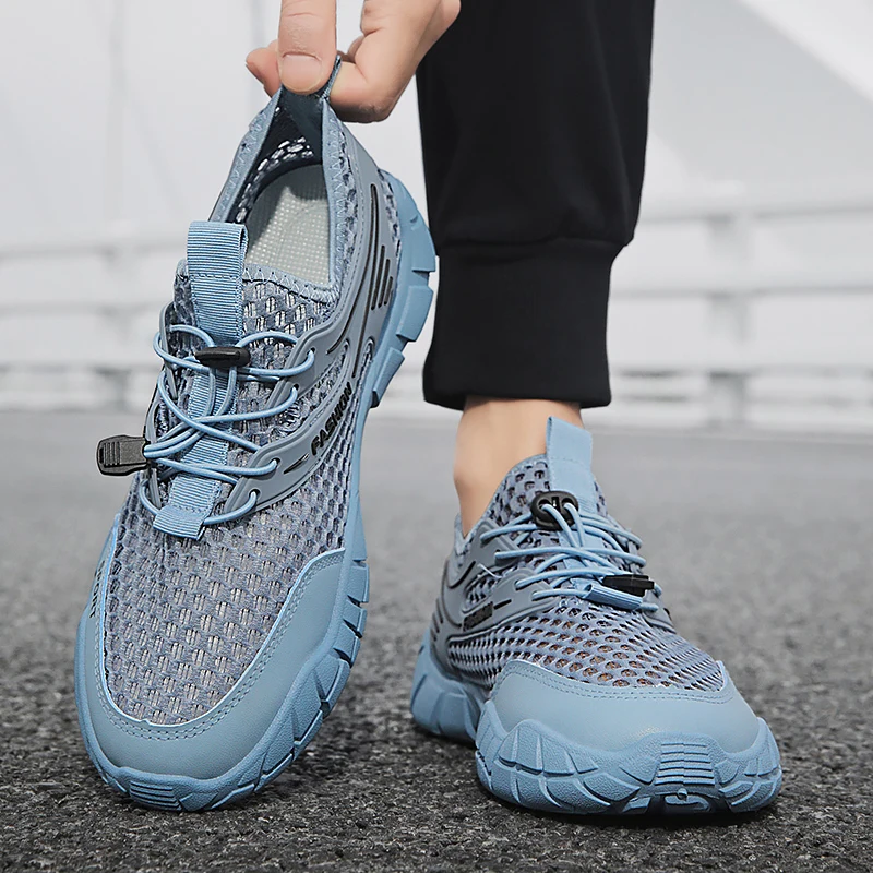 

Мужские дышащие модные легкие удобные повседневные сандалии, летняя стильная дышащая уличная нескользящая пляжная обувь с отверстиями