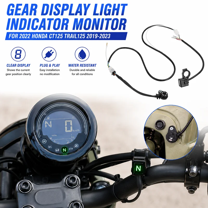 Gear Display Light Indicator Monitor Plug & Play For Honda CT125 Trail125 2019-2023 Waterproof No Wire Splicing Accurate N 1 2