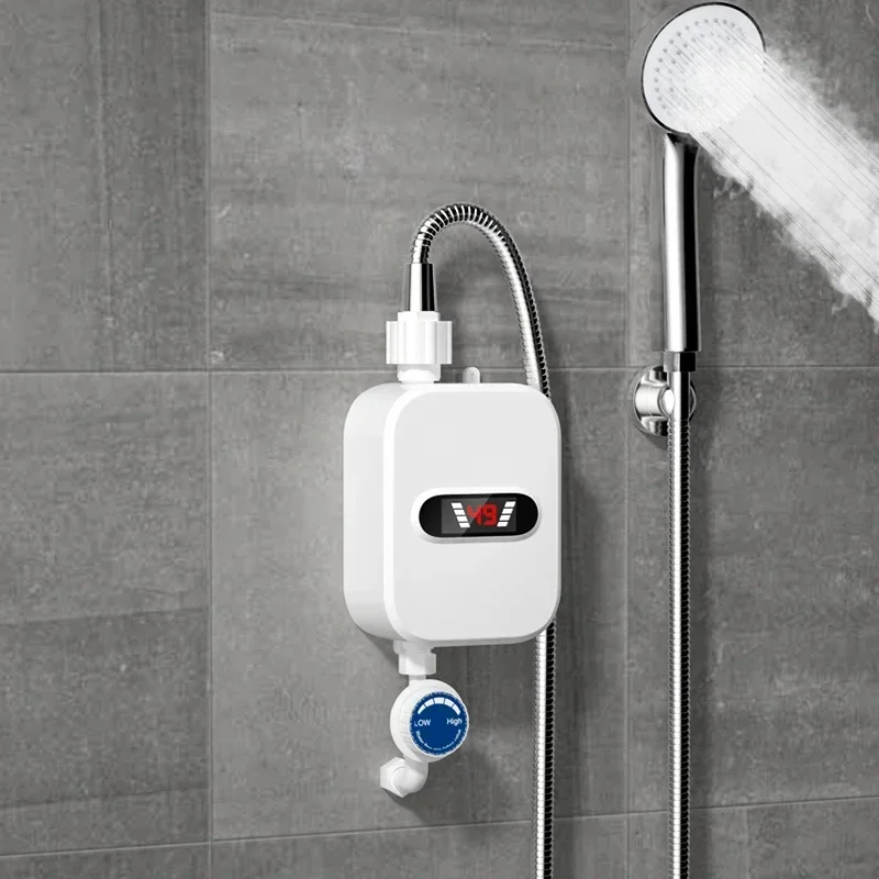 Calentador de agua eléctrico instantáneo de 3500W, Mini calentador rápido sin tanque 3s para grifo de ducha de baño, juego de grifo y fregadero, ducha eléctrica
