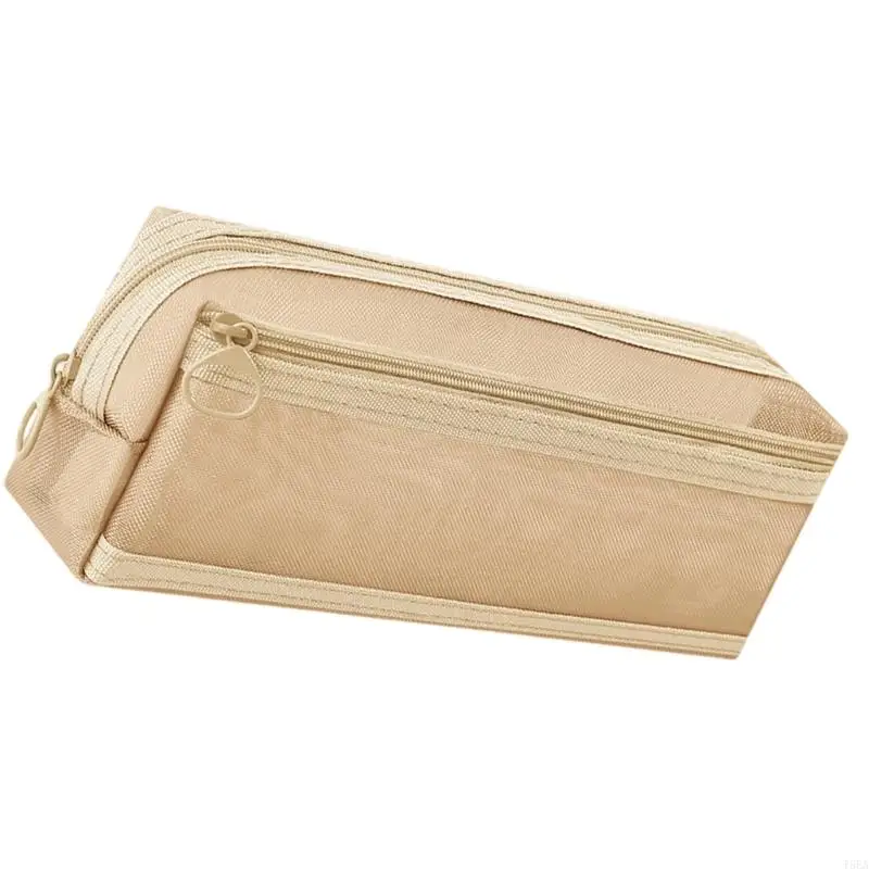 T5EA Clear Pen Case Cencil Bag Cancil Case Double Layers Mesh Pen Организаторы Печка Сумка