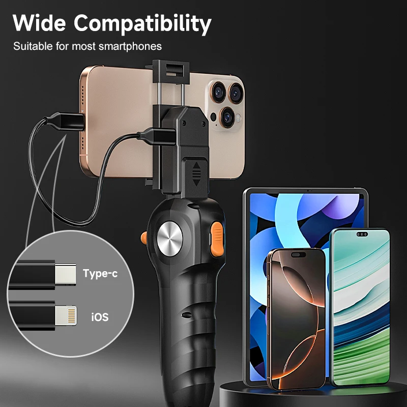 Two Way Articulating Endoscope Joystick TYPE-C 2-Way 360° Steering Camera Automotive Inspection Borescope For Android/iOS Phone