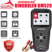 KINGBOLEN BM520 Motorcycle Car Truck Battery Tester 6V 12V 24V Battery Analyzer 2000 CCA Charging Cranking Test Scanner Tool