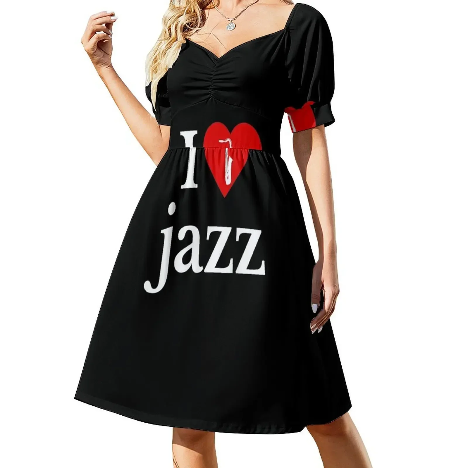 

I Love Jazz Tee Funny Jazz Musician Short-Sleeved Dress dresses for women 2025 Aesthetic clothing cute dress Dress