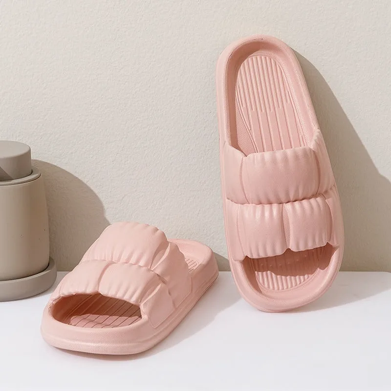 Thick-soled Wear-resistant Home Slippers, Unisex EVA Breathable Sandals, Bathroom Bath Non-slip One-word Slippers