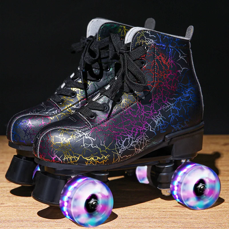 

Adjustable Children's Flashing Kick Roller Skates Shoes 4 Wheels Price Four Wheel Fancy Roller Skating Rink Pulley Shoes