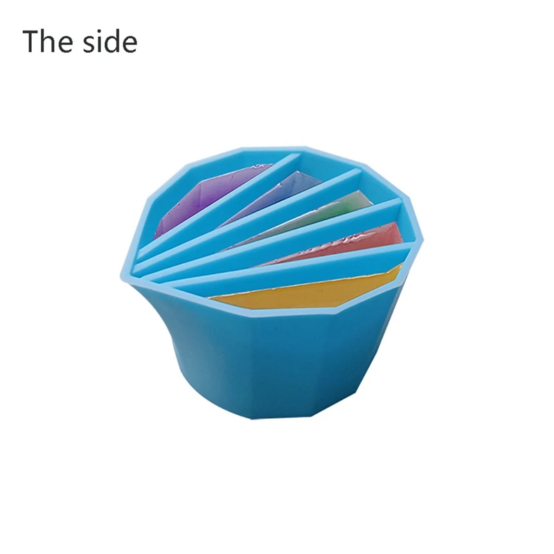 4Pcs Silicone Split Cups Distributing Cup Color Mixing Cup For Dispensing Handmade Crafts,Blue