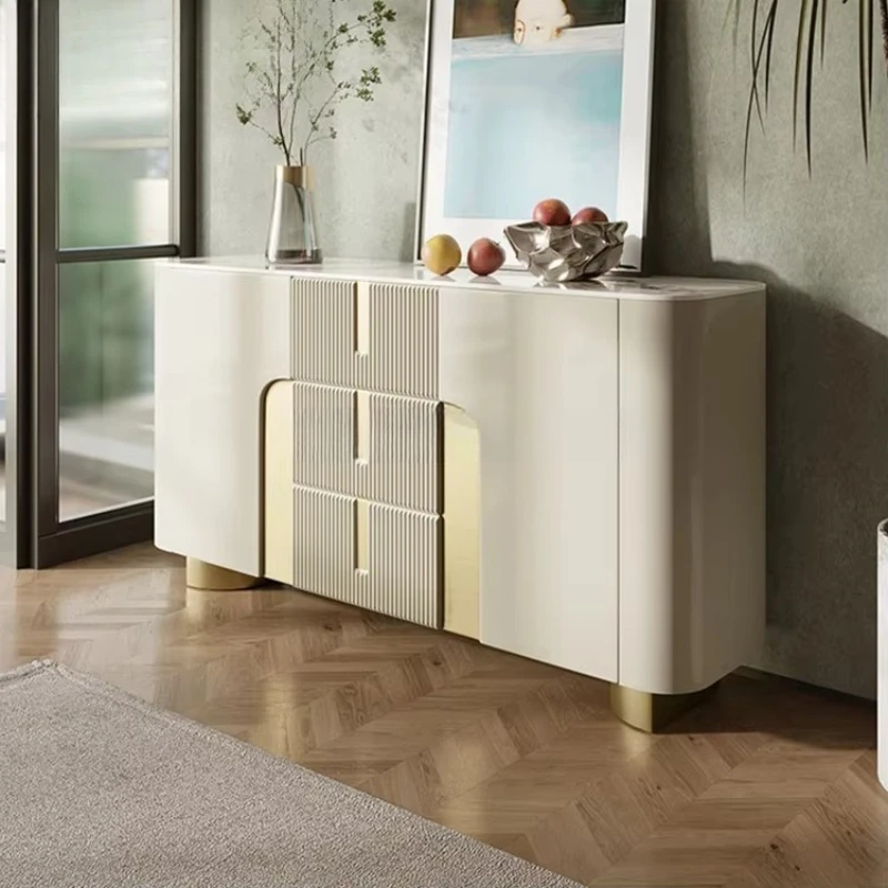 

Modern rock slab desktop sideboard simple large space capacity storage cabinet