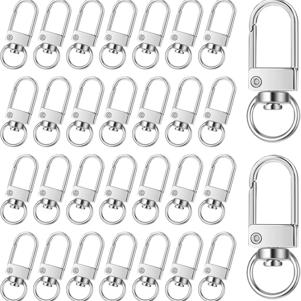 50/100/200 Stück Metall-Karabinerhaken Drehbare Schlüsselanhänger-Schnapphaken für Schmuck, Geldbörsen, DIY-Taschen, Bastelarbeiten und Geschenke – Detail 4