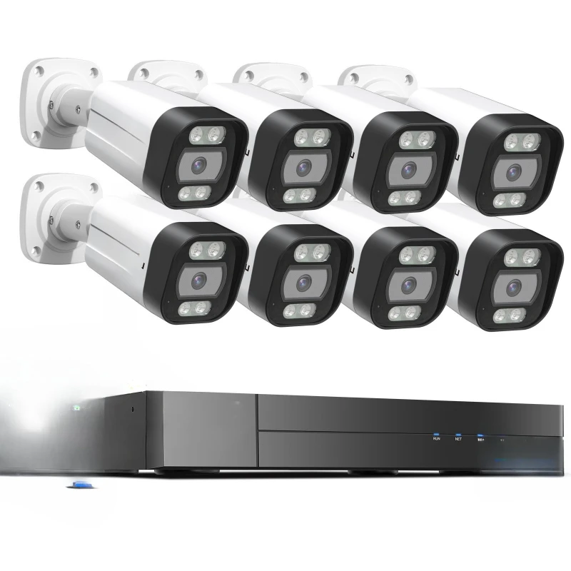 

8 channel 5MP monitoring system outdoor POE waterproof high definition remote mobile phone full color night vision two way voice