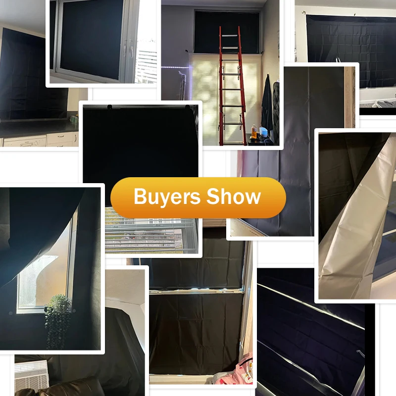 DIY Portable Travel 100% Blackout Curtain Portable Blocking Darkest Window Cloth for Living Room Home Non-perforated Black Cloth