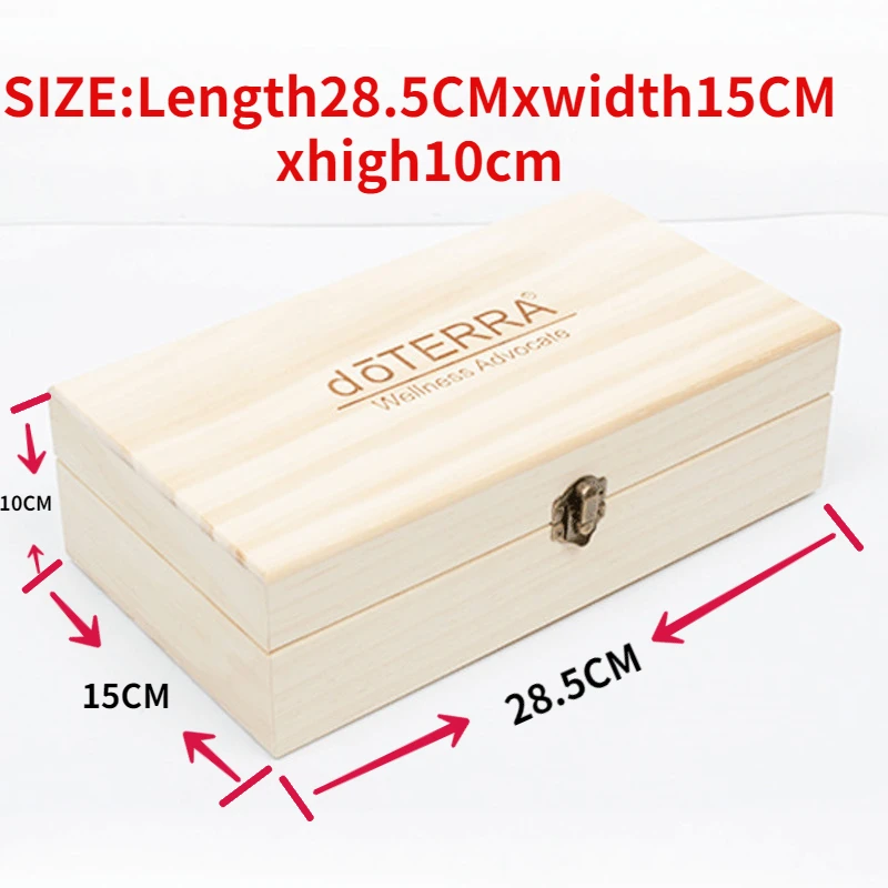 For doTERRA Essential Oil Storage Wooden Box 25 Compartment Storage Box 15ML 24+1 Compartment Essential Oil Display Box