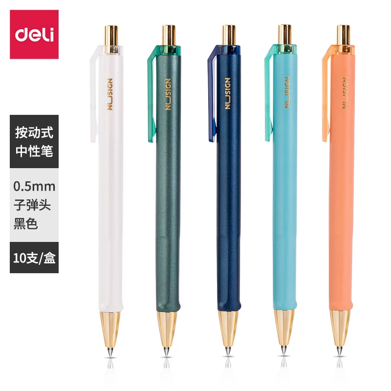 

Deli 5/10pcs 0.5mm Black Ink Gel Pen Signing Pen Exam Pen School Student Supplies Office Supplies Stationery For Writing