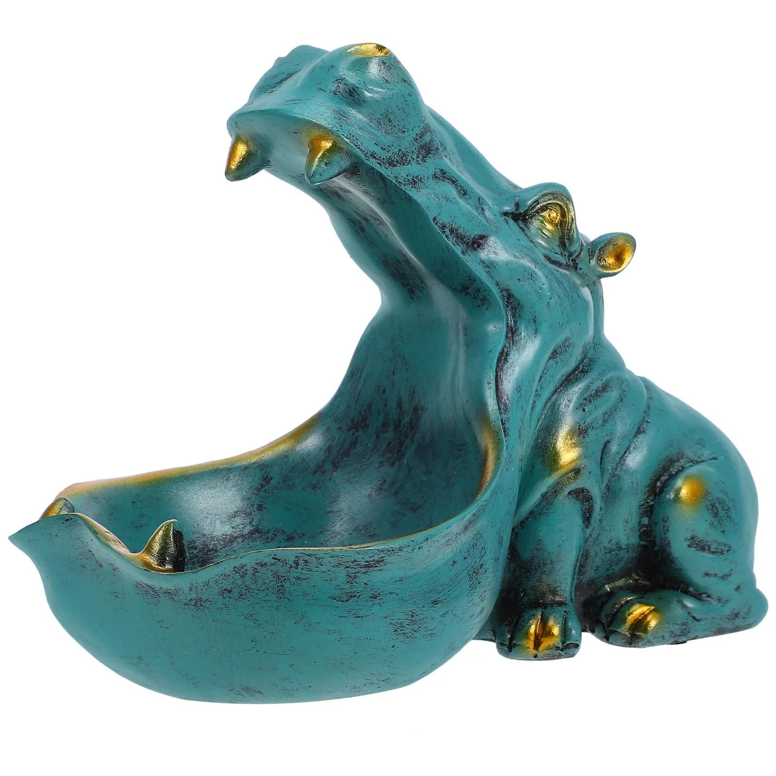 

Resin Ornaments Hippo Statue Candy Dish Home Decor Funny Bowl Office Animal Serving Unique Playful Design