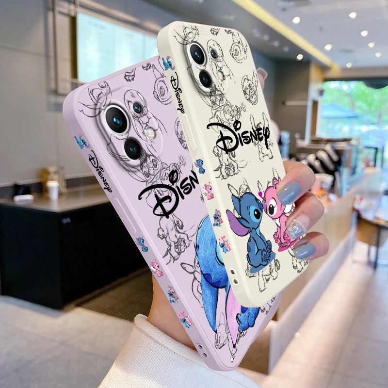 Disney-funda de teléfono de puntada para Xiaomi, carcasa suave de 14, 13, 12, 11, 10 T Pro, Ultra Lite, 5G, cuerda líquida izquierda, 5G