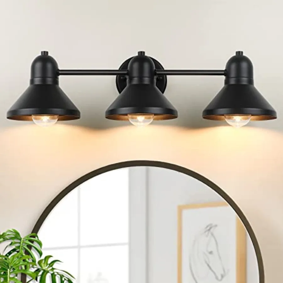 Bathroom Light Fixtures, Vanity Light Over Mirror, Matte Black Metal Bathroom Light, Modern Farmhouse Rustic Industrial Indoor