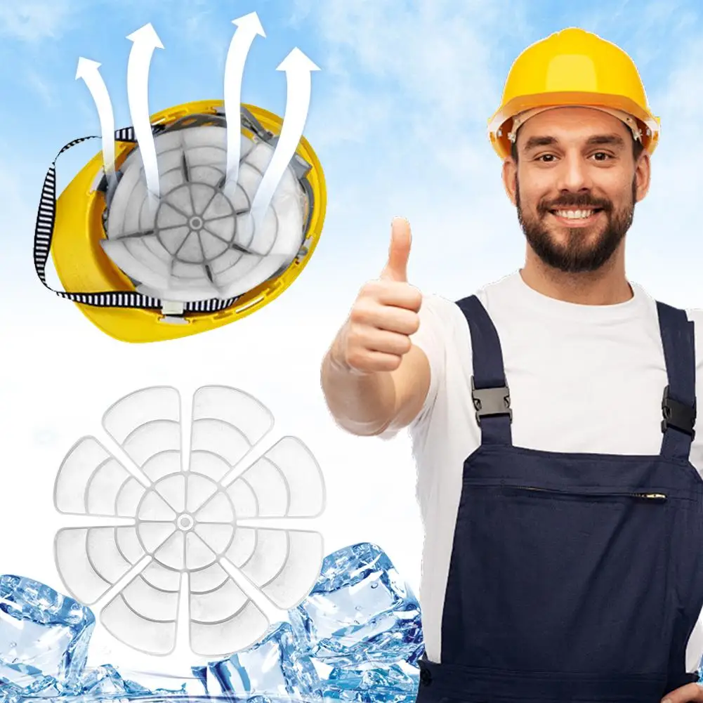 Reusable PCM Instant Cooling Hard Hat Liner Pad Breathable Sweat Wicking Ice Mat, Physical Sun Protection Head Cool Insert