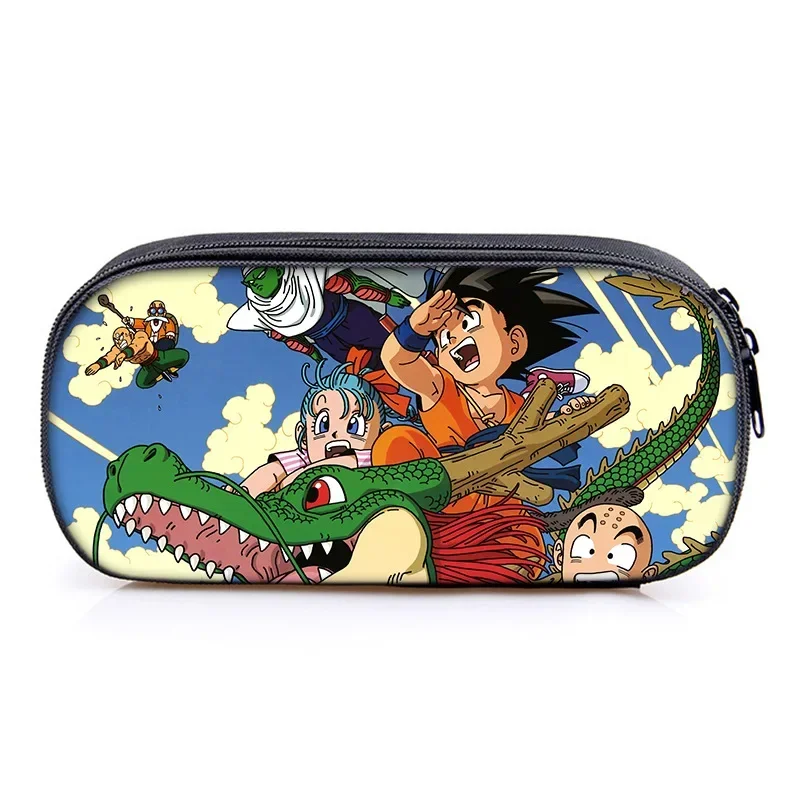 Dragon ball son goku grande capacidade lápis caso material escolar casos de lápis saco de armazenamento de mesa de escritório estudantes crianças caneta caso sacos