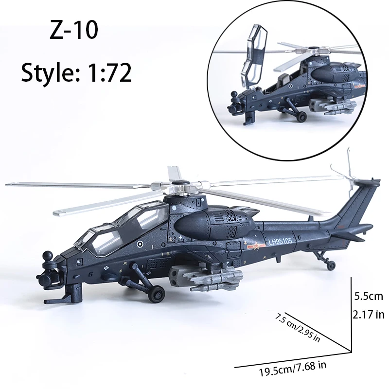 1/72 Chinese Z-10 EC-665 Tiger AH64 KA52 Building Blocks Military Armed Helicopter Model Fiery Thunderbolt DIY Toy For Xmas Gift