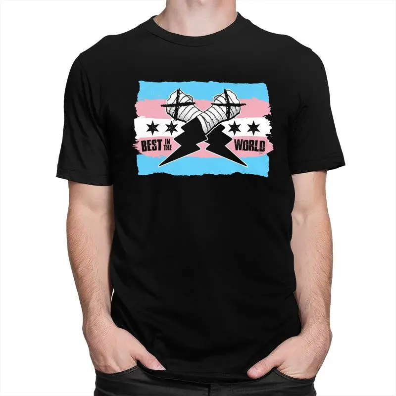 Custom Famous Wrestler CM Punk T Shirt Men T-shirts Streetwear Tee Tops 100% Cotton Slim Fit Tshirts Merch