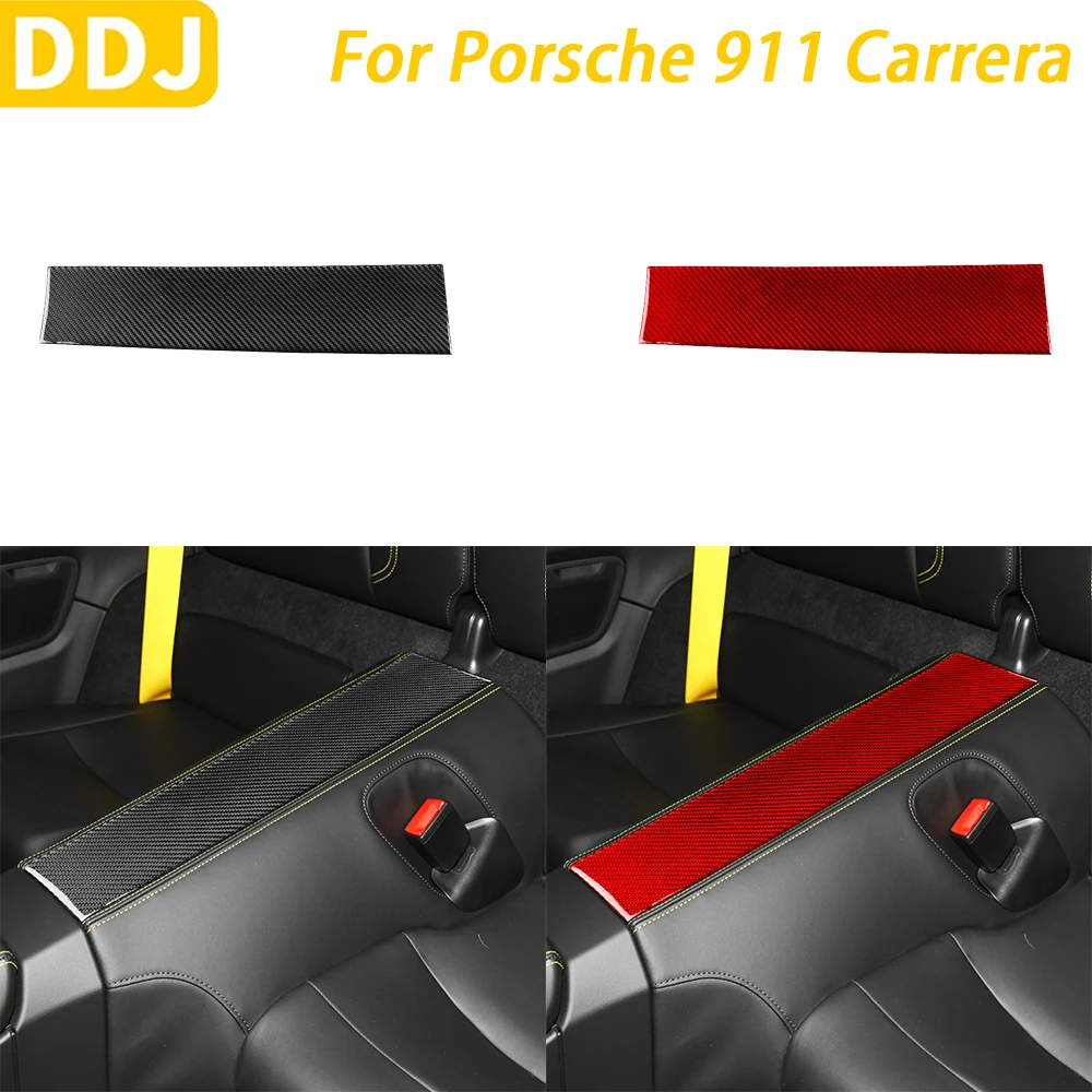 

For Porsche 911 992 Carrera 2019-2024 Carbon Fiber Rear Central Armrest Panel Decorative Cover Car Interior Accessories Sticker