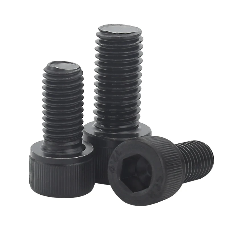 1 Piece Fine Thread Hex Hexagon Socket Head Cap Screws M8 M10 M12 M14 M16 Black carbon steel Allen Bolts Pitch 1.0/1.25/1.5