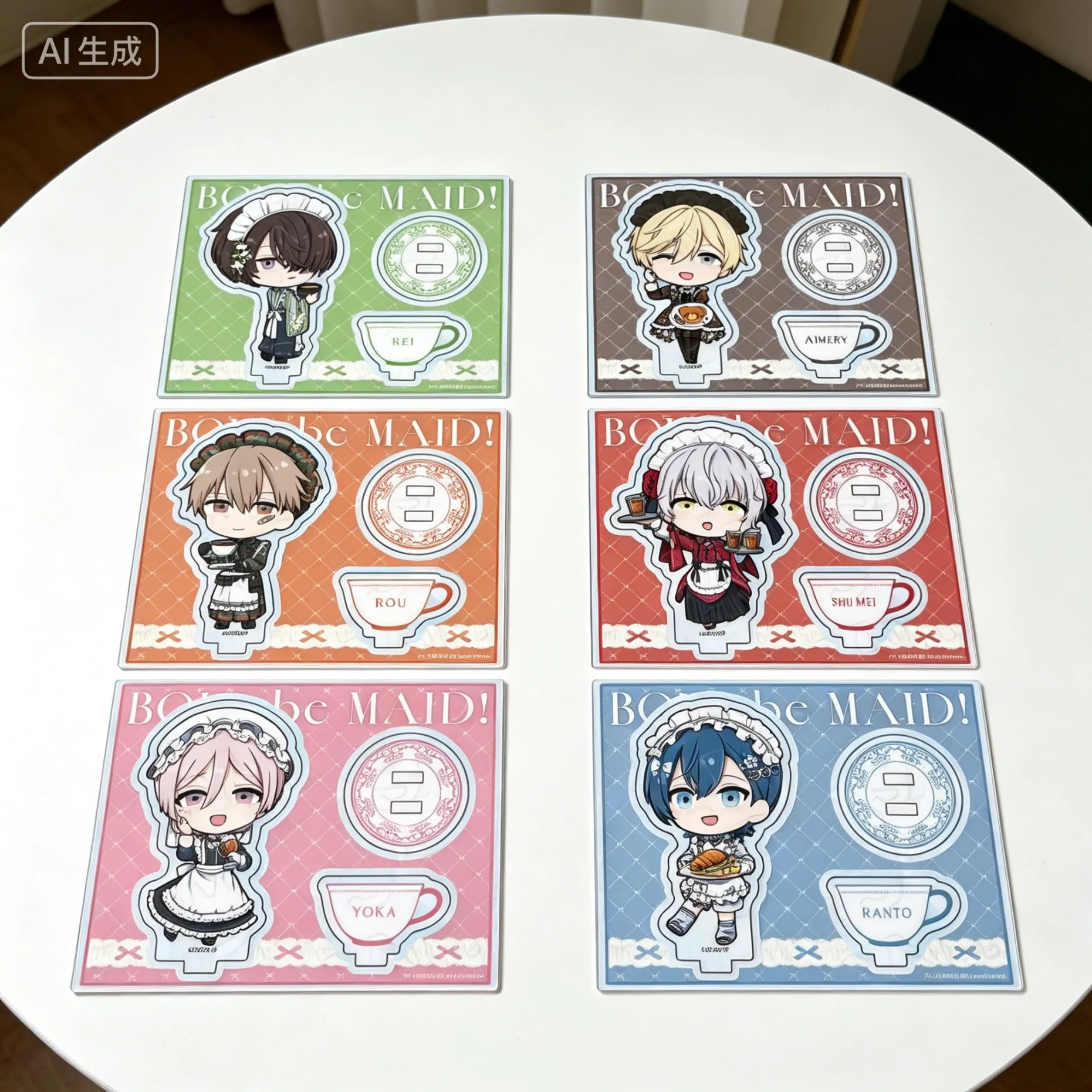 Anime BOYS be MAID! -Onzoushi Maid Boy Bu no Nichinichi Kiku Shumei Q-version Coffee Shop Acrylic Stand Model Plate Keychains
